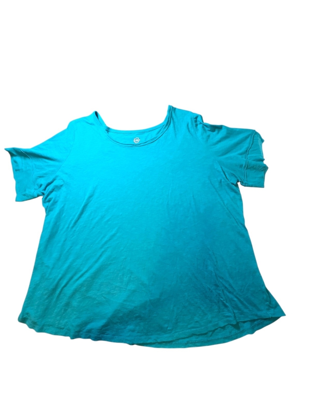 Cato Plus Size Turquoise Teal Cotton Modal Knit Short Sleeve Tee Shirt 22/24W